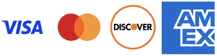 Accepted payment methods: Visa, Mastercard, Discover and American Express