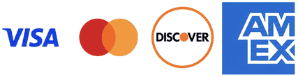 Accepted payment methods: Visa, Mastercard, Discover and American Express