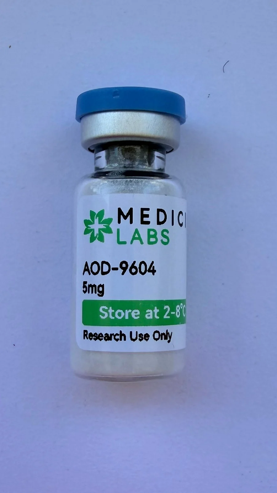 AOD-9604 research vial, product photo