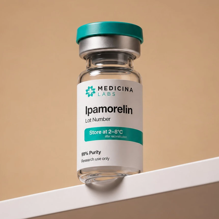 Ipamorelin research peptide vial