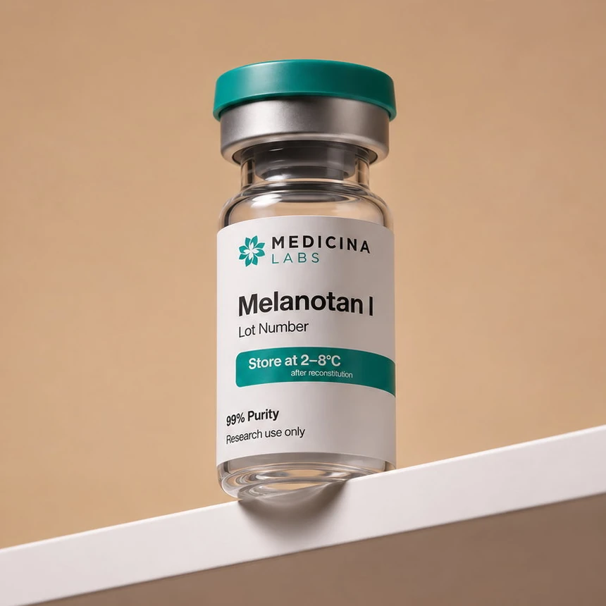 Melanotan I research peptide vial