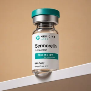 Sermorelin research peptide vial